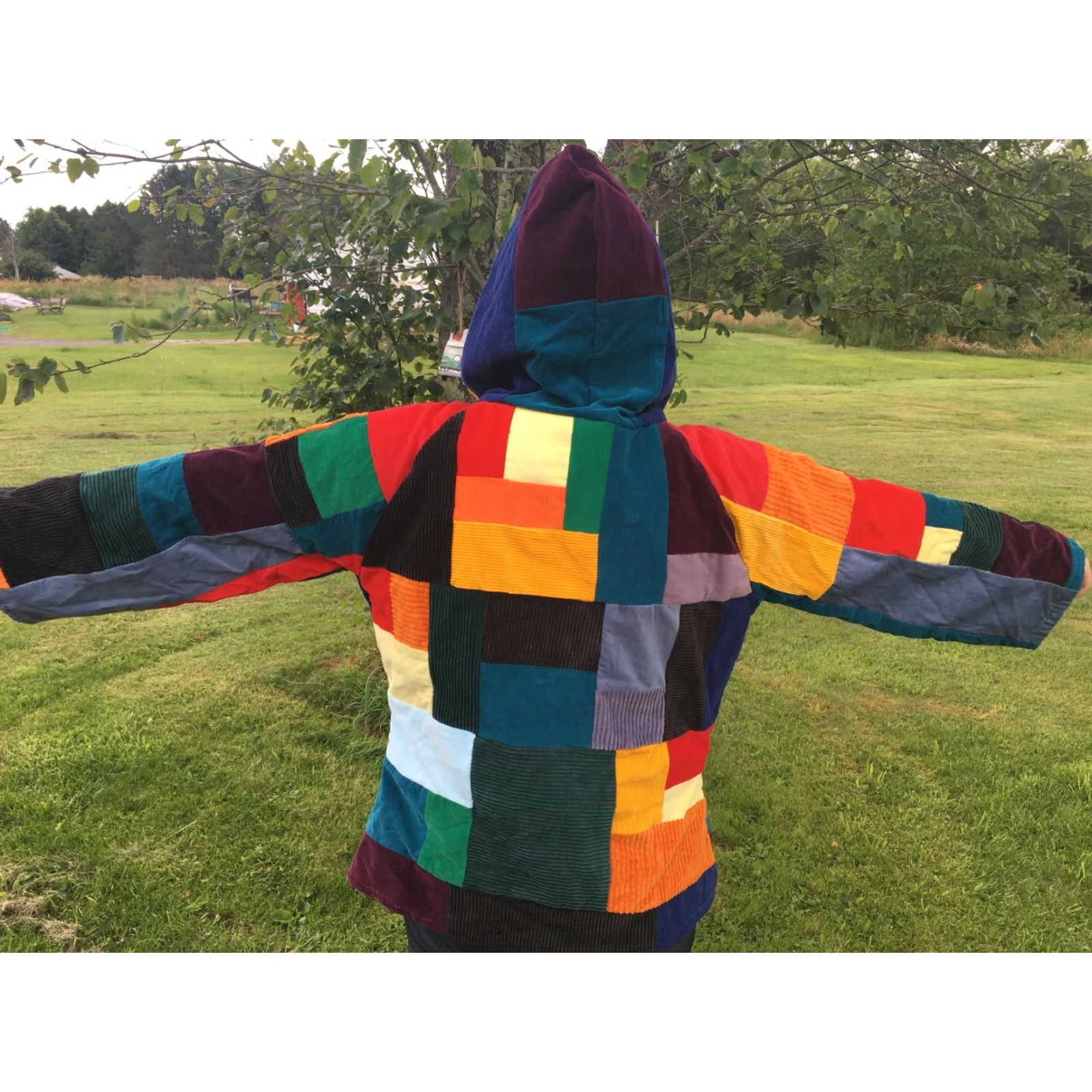 Rainbow Handmade Rainbow Patchwork Pullover Hoodie XS/S Unisex Festival Bohemian Size XS / US 0-2 / IT 36-38 - 3 Thumbnail