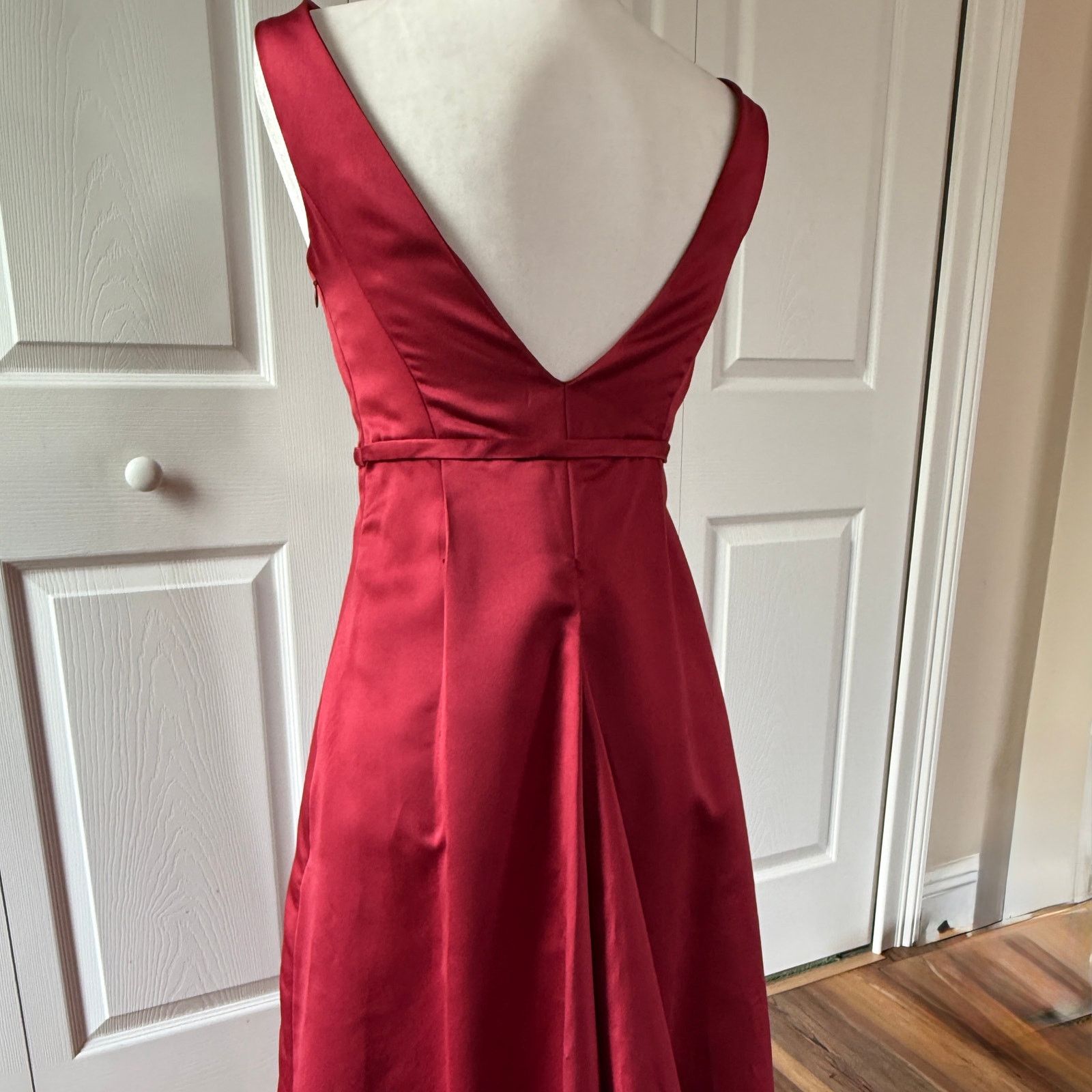 After Six VTG 90s After Six Satin Formal Gown V-back Fits Size 4 Size S / US 4 / IT 40 - 6 Thumbnail