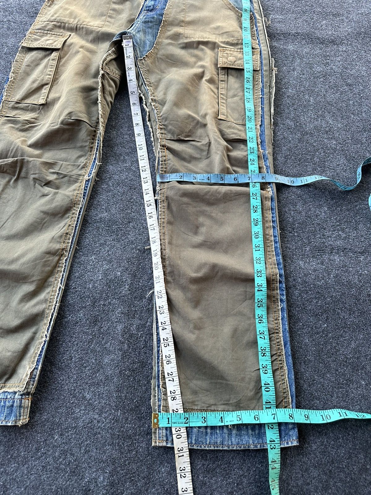 Boycott Vintage Boycott 2 Tones Denim+Cargo Pant 34x31 D162 Size US 34 / EU 50 - 7 Thumbnail