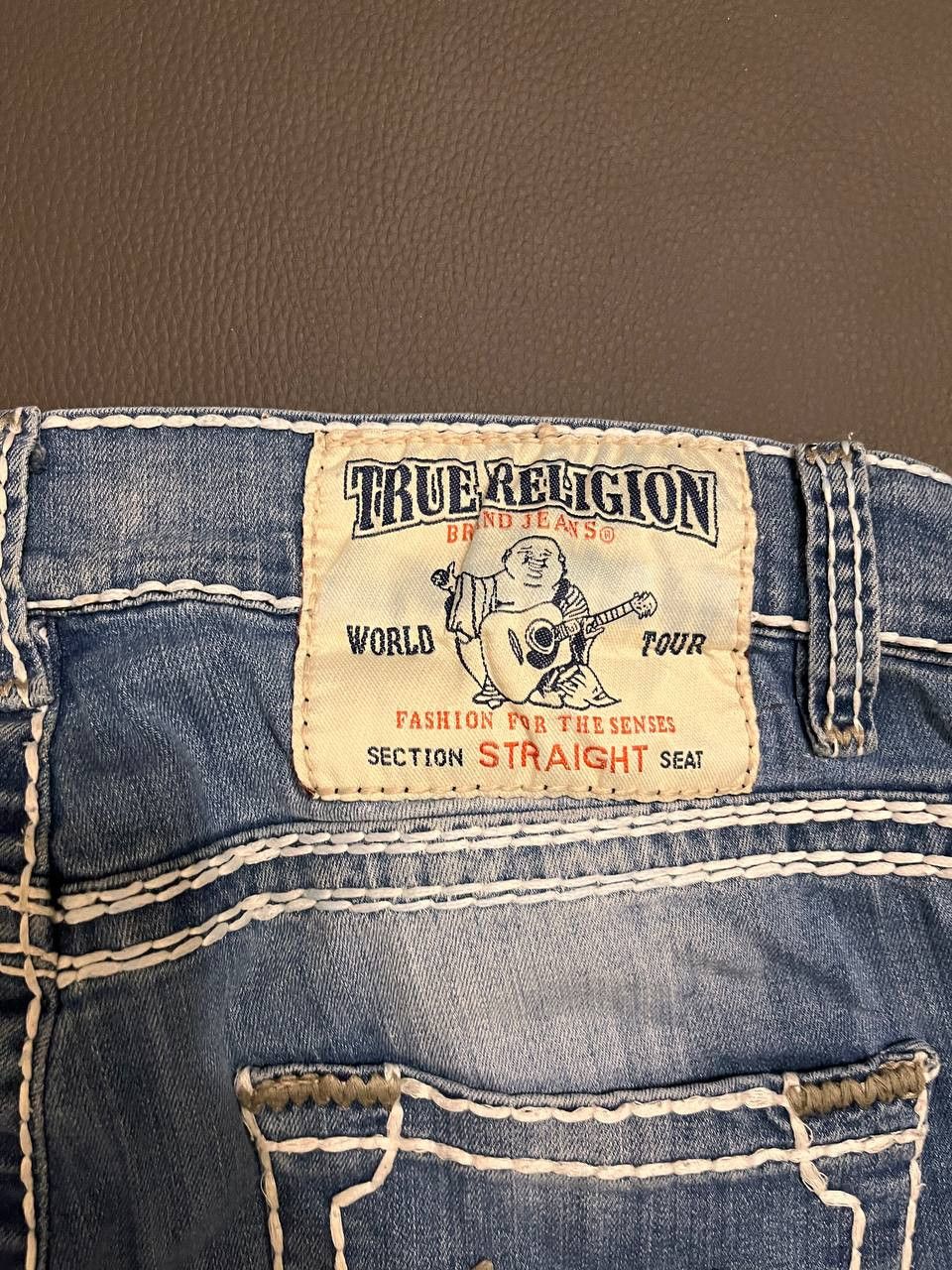 Ed Hardy × Japanese Brand × True Religion 💥Y2k Vintage True Religion White Stitch Slim Straight Jeans Size US 32 / EU 48 - 6 Thumbnail