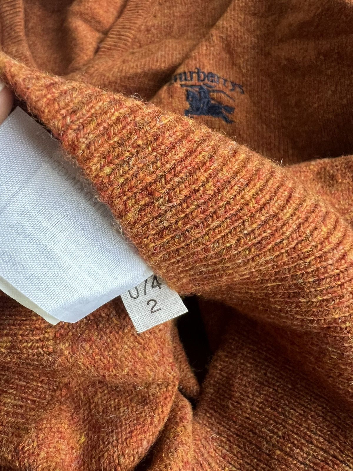 Burberry × Burberry Prorsum × Vintage Vintage 1990s Burberrys 🏴󠁧󠁢󠁥󠁮󠁧󠁿 Pure Lambswool V Neck Knit Sweater Size US M / EU 48-50 / 2 - 10 Thumbnail