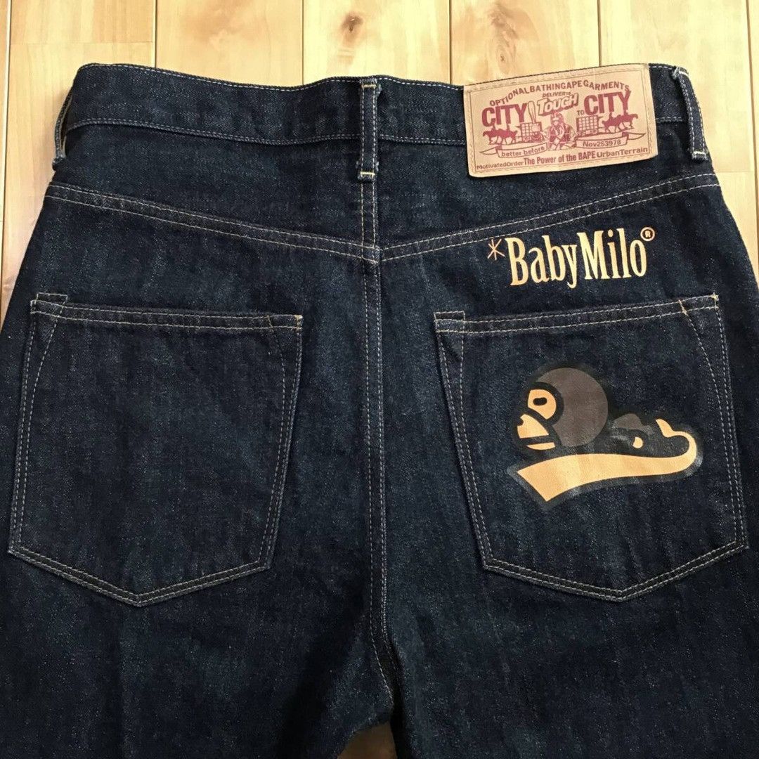 Bape BAPE milo logo denim pants a bathing ape NIGO ★size S Size US 30 / EU 46 - 4 Thumbnail