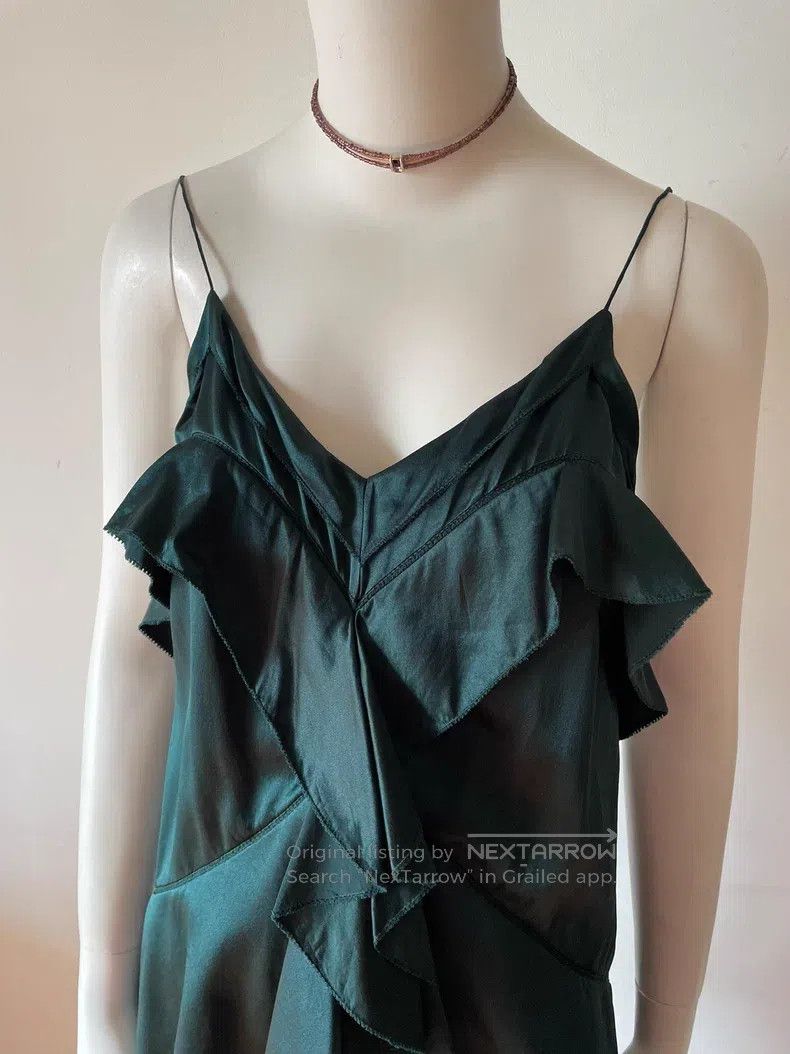 Saint Laurent Paris Saint Laurent Paris Peacock Blue Green Heavyweight Silk Pl Size S / US 4 / IT 40 - 3 Thumbnail