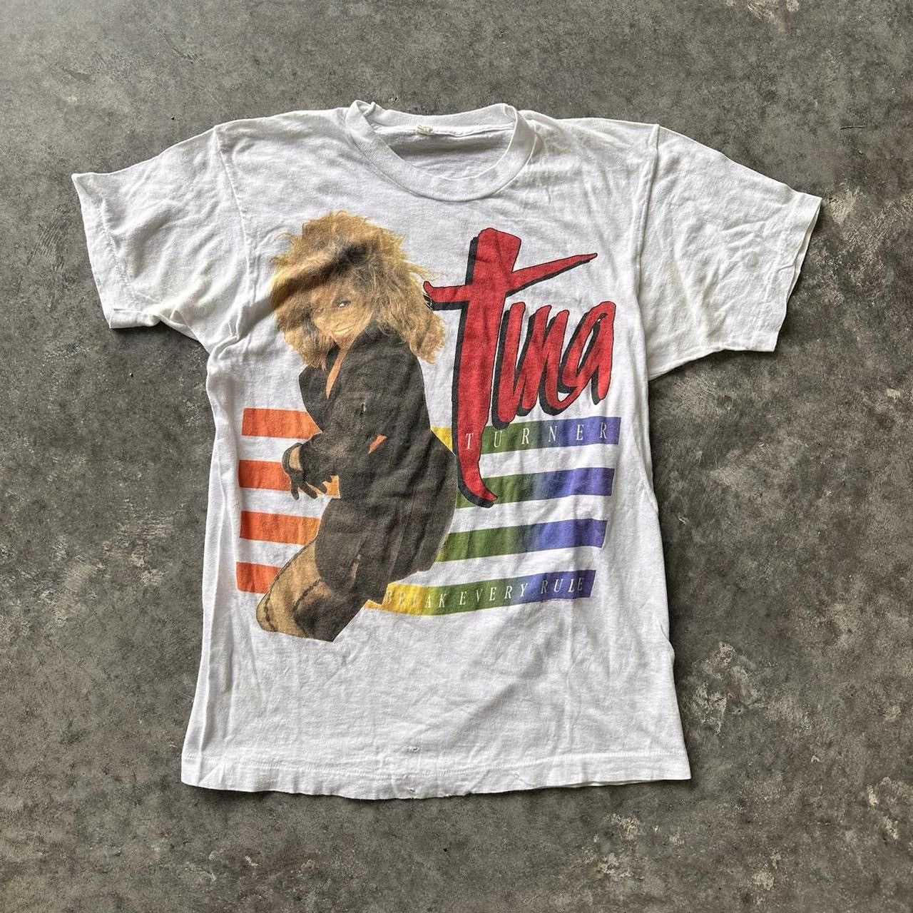 image of Band Tees x Made In USA 1987 Tina Turner Break Every Rule Tour Band Tee in White, Men's (Size Large