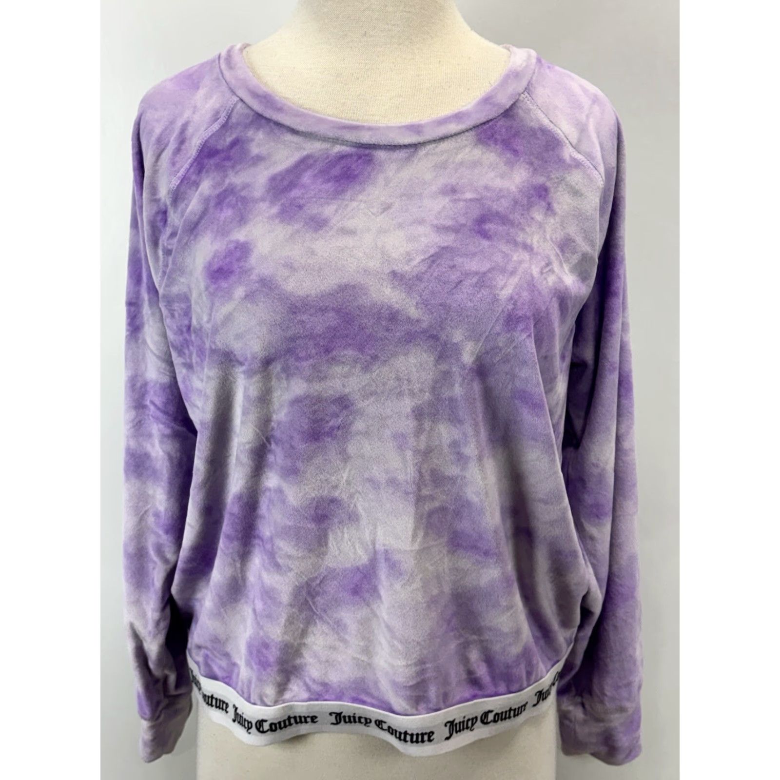 Juicy Couture VINTAGE Juicy Couture Pajama Set Velour 2 Piece Women XL Purple Tie Dye Pockets Lounge Sleepwear - Womens XL Size ONE SIZE - 2 Thumbnail