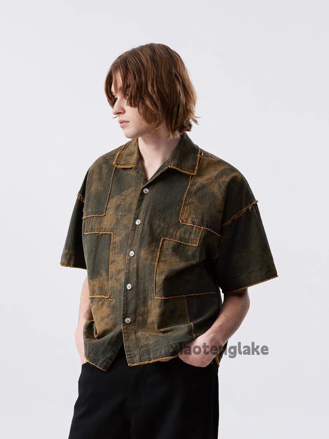 Vintage Unisex outdoor utility workwear tie dye hiphop shirt Size US XL / EU 56 / 4 - 2 Thumbnail