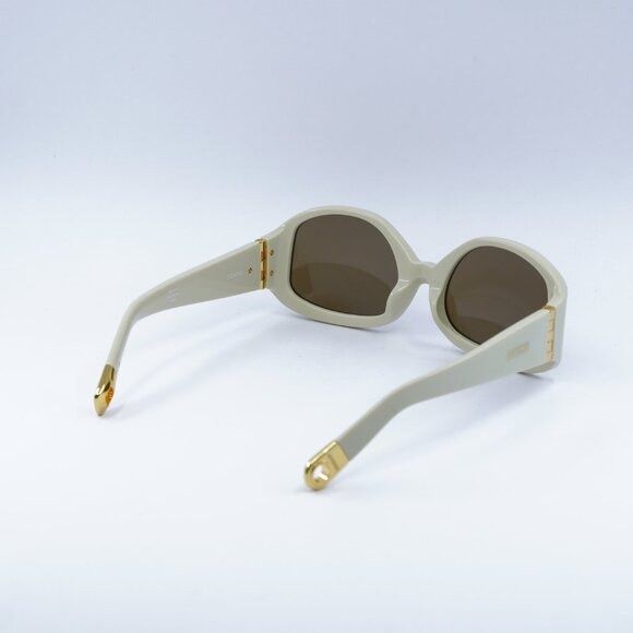 Jacquemus Jacquemus COLAPSO JAC/15 C3 Sunglasses Beige Geometric Frame Size ONE SIZE - 4 Thumbnail