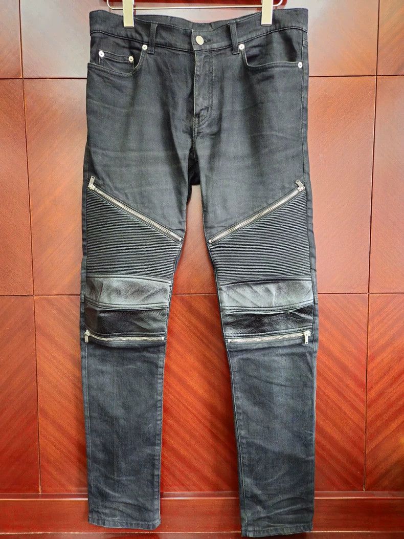 Saint Laurent Paris Zipper patchwork jeans