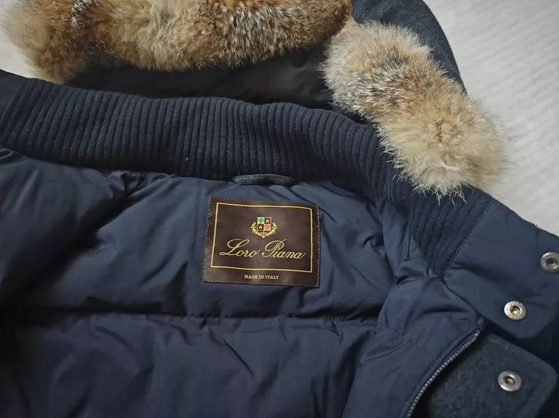Loro Piana LORO PIANA Fur-lined cashmere down jacket with hood Size US L / EU 52-54 / 3 - 5 Thumbnail