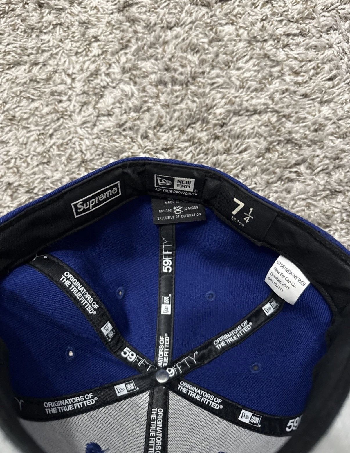 Supreme Blue Supreme World Famous Fitted New Era Hat 7 1/4 Size ONE SIZE - 4 Thumbnail