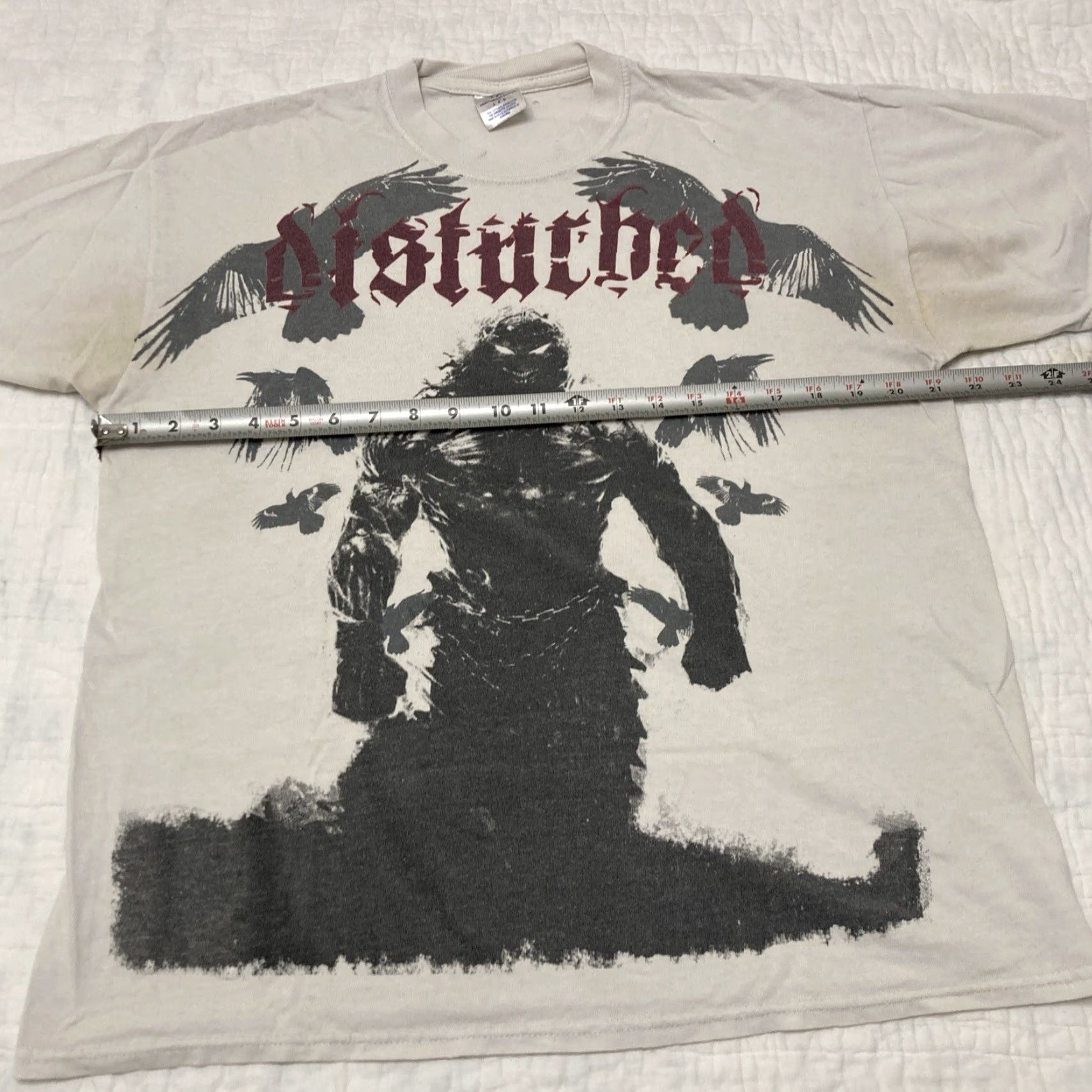 Jerzees JERZEES T-Shirt Disturbed Tour Full Print White Men L Large 2008 Size US L / EU 52-54 / 3 - 5 Thumbnail
