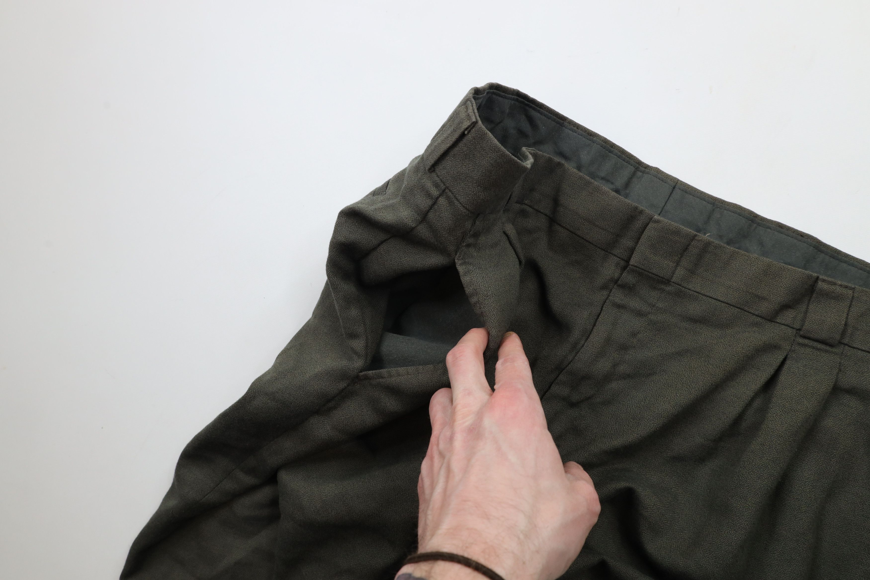 Vintage Vintage 90s Streetwear Wool Blend Wide Leg Chino Pants Green Size US 42 / EU 58 - 7 Thumbnail