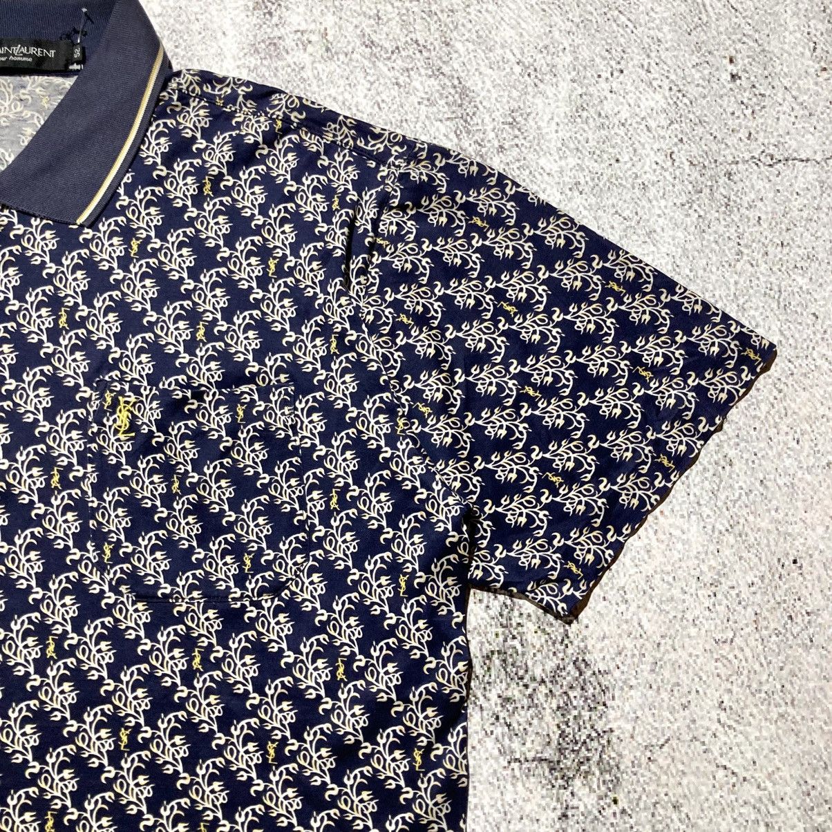 Yves Saint Laurent 1990s Yves Saint Laurent Pour Homme Monogram Polo Shirt Size US XL / EU 56 / 4 - 6 Thumbnail