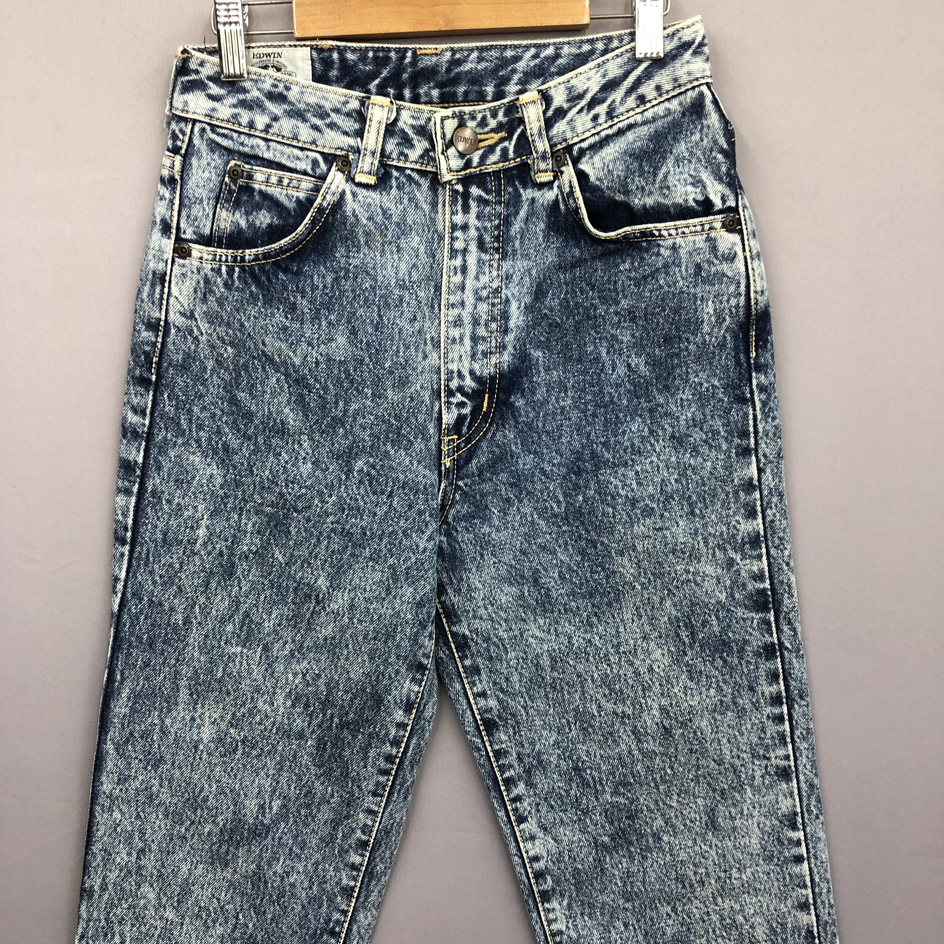 Japanese Brand Vintage 90s Edwin Acid Wash Jeans Japanese Grunge Denim Size 24" / US 00 / IT 34 - 3 Thumbnail