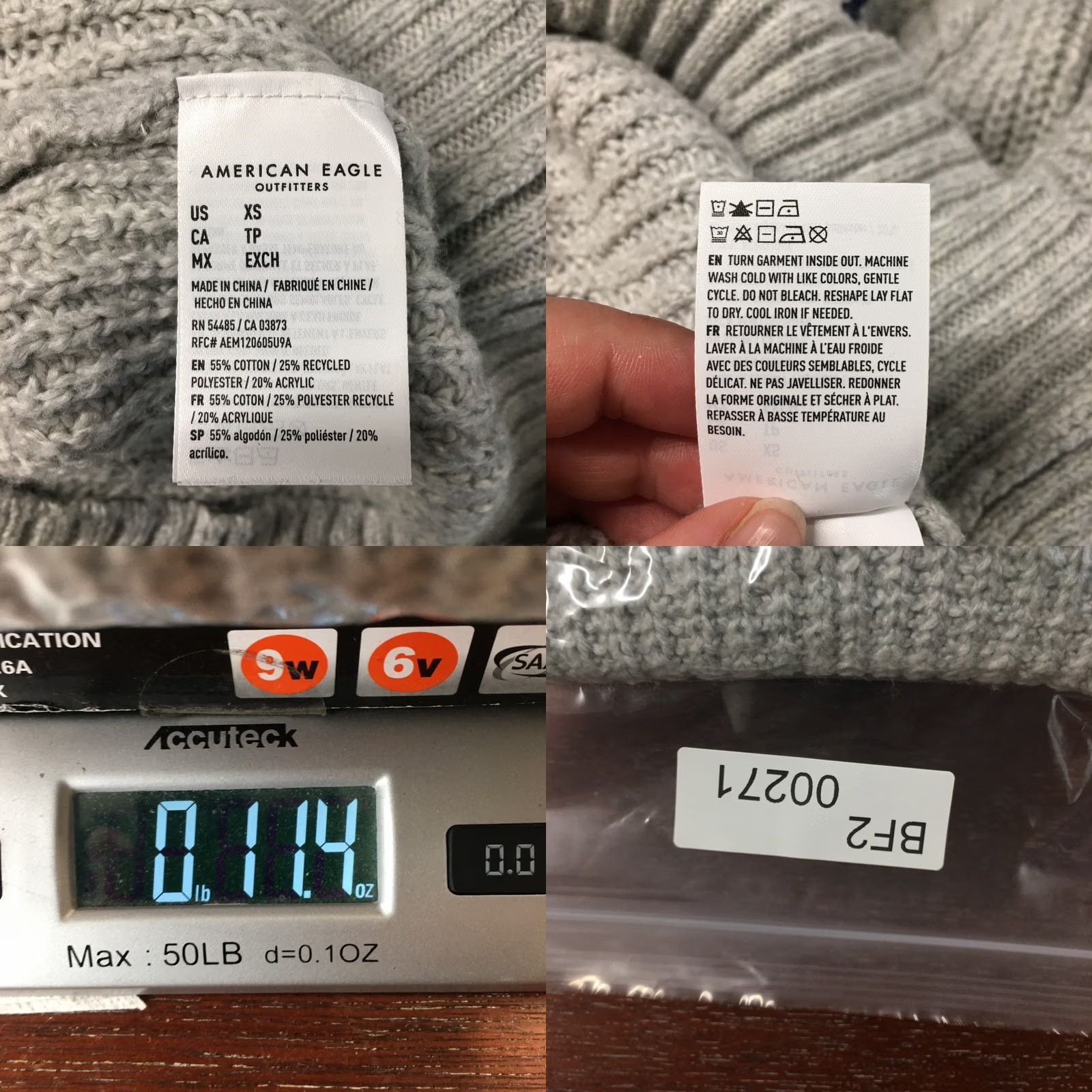 American Eagle Outfitters American Eagle Outfitters Pullover Sweater Womens XS Gray Cotton Blend Long Sleeve Knitted V-Neck Casual cardigans? Size XS / US 0-2 / IT 36-38 - 10 Thumbnail