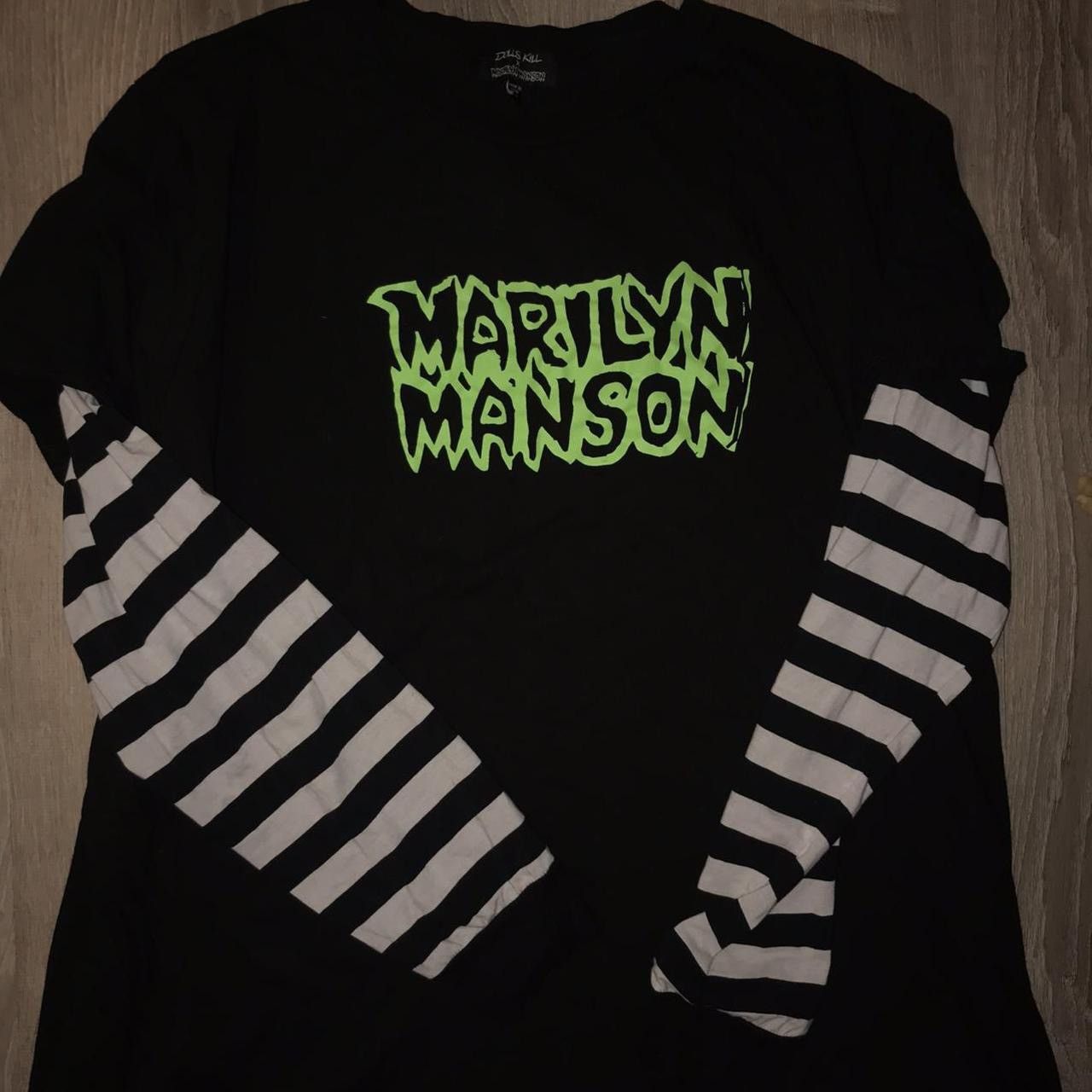 Image of Band Tees x Marilyn Manson Dollskill Sample Long Sleeve Shirt in Black, Men's (Size 2XL)