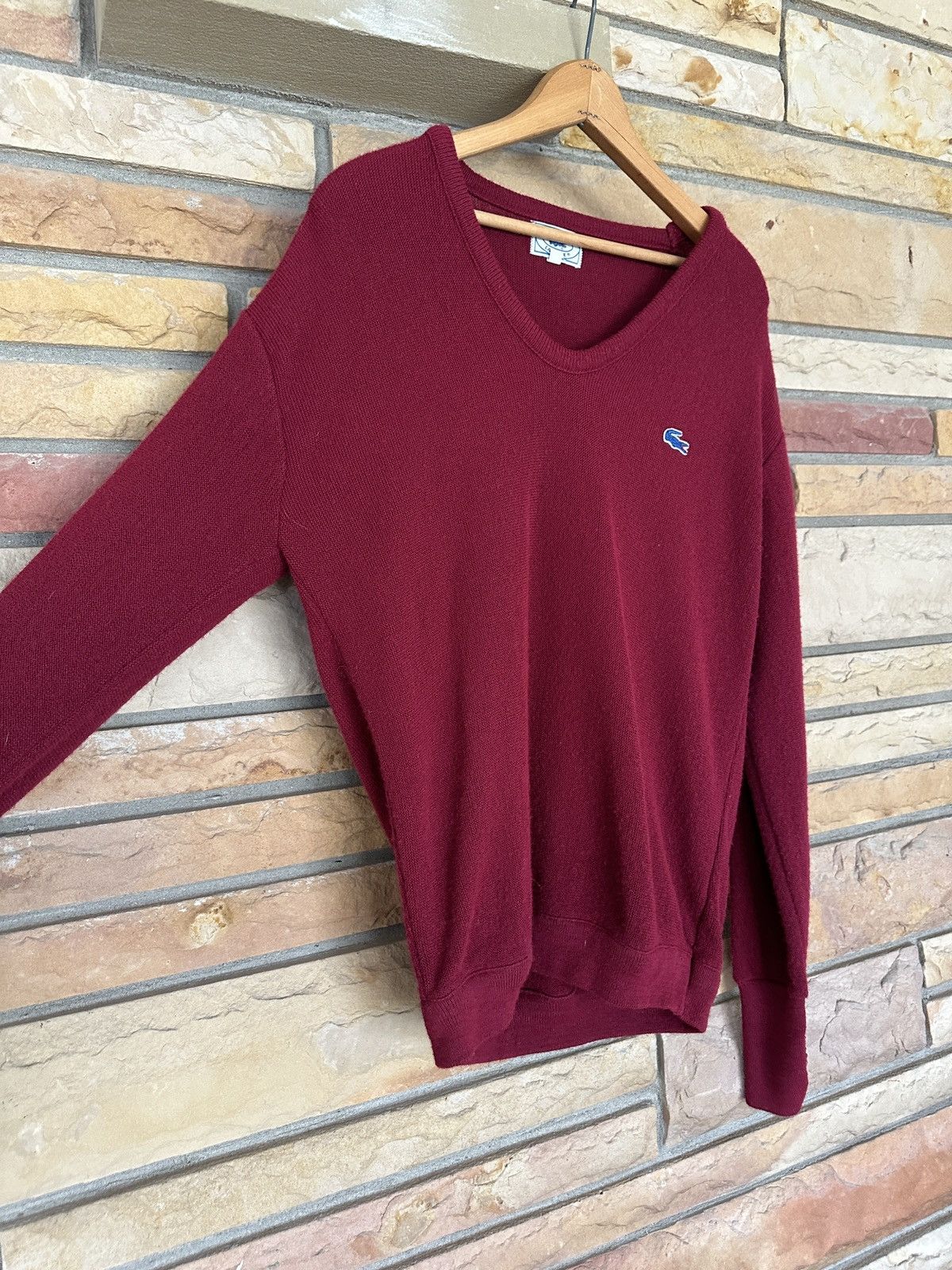 Lacoste Vintage 70s Izod Lacoste Knit V-Neck Sweater Size US L / EU 52-54 / 3 - 3 Thumbnail