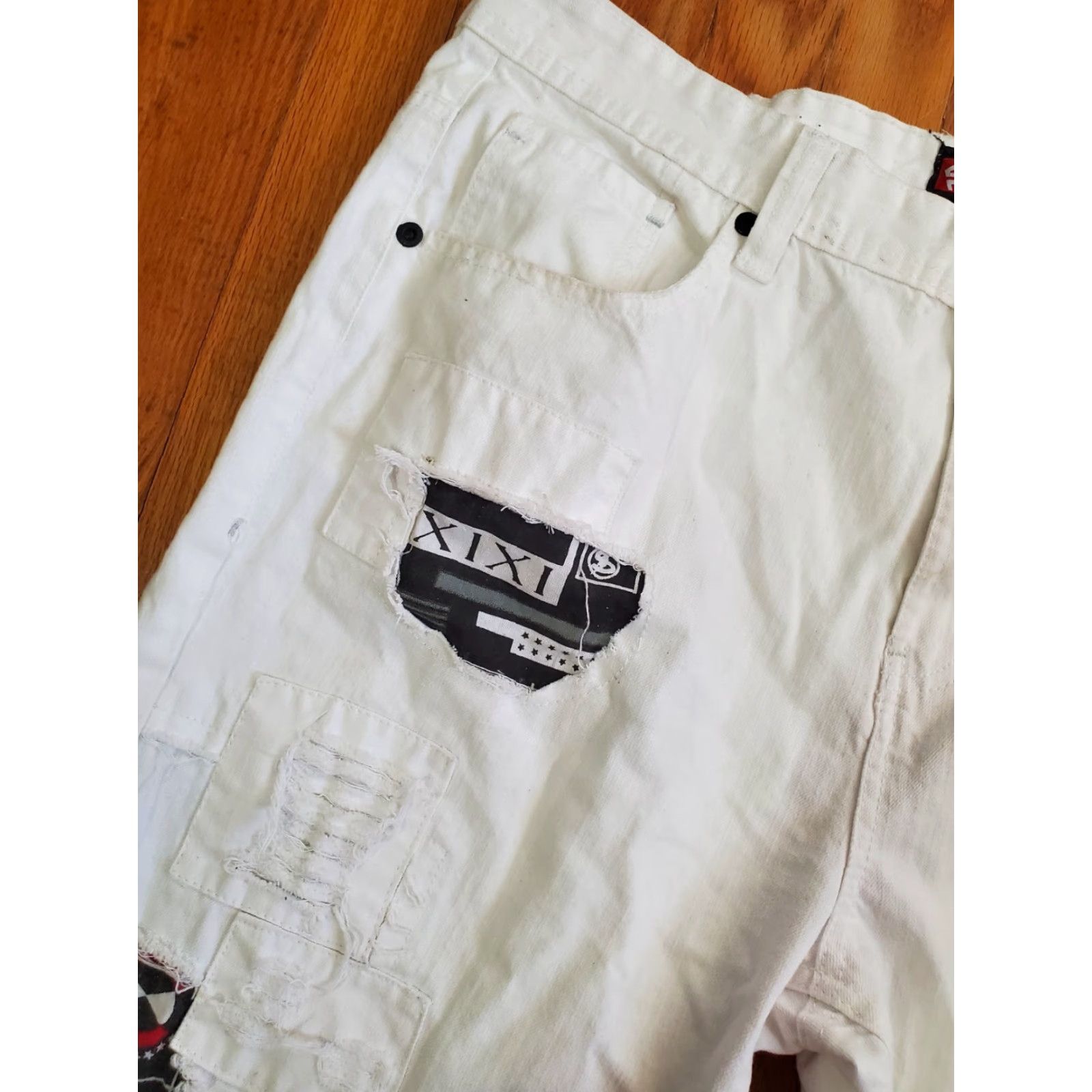 Southpole VINTAGE Southpole Jeans Patchwork White 40x32 Hip Hop 90s Grunge Denim Mens Straight Relaxed High Rise Size US 40 / EU 56 - 5 Thumbnail
