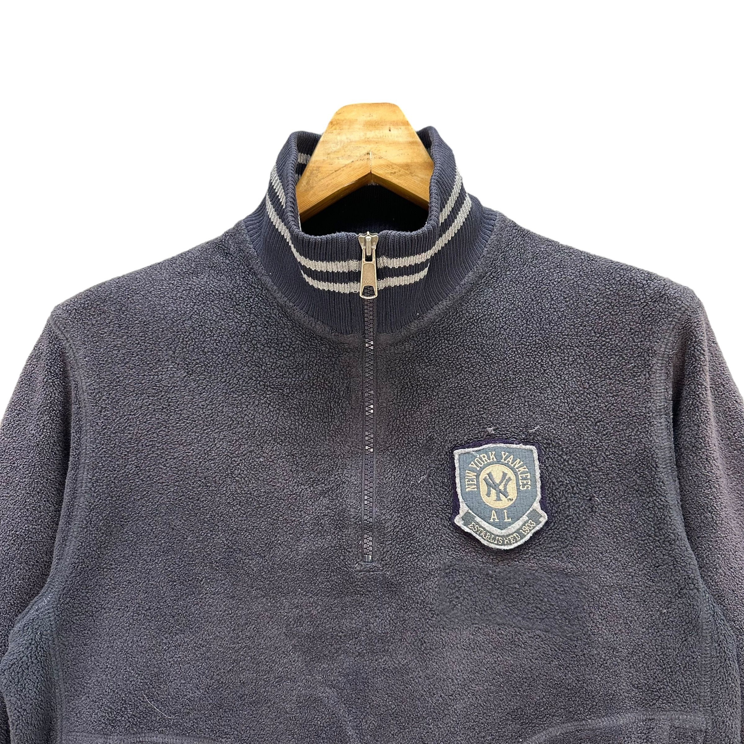 MLB MLB New York Yankees Half Zip Fleece Sweatshirt #A4-0078 Size US M / EU 48-50 / 2 - 2 Thumbnail