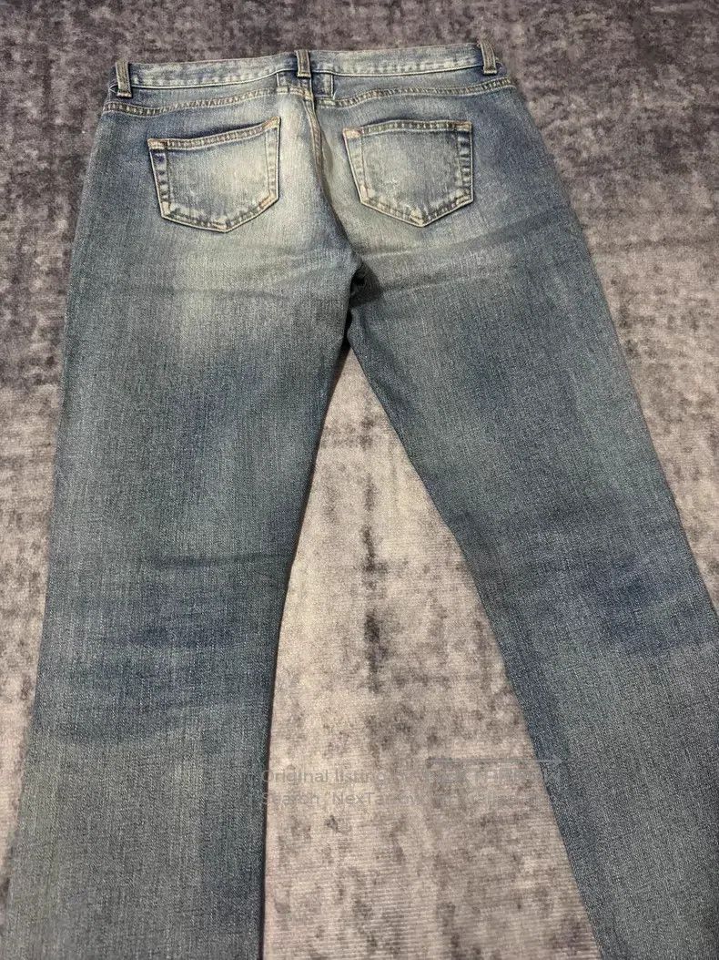 Saint Laurent Paris Saint Laurent Paris Light Blue Claw Patch Destroyed Denim Size US 27 - 4 Thumbnail