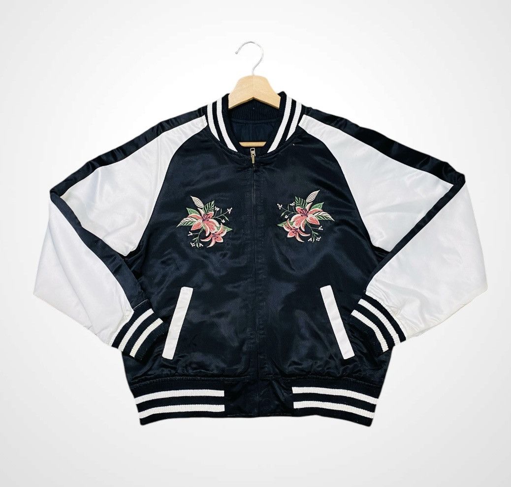 Japanese Brand Vtg Reversible Satin Bomber Jacket Sukajan Ingni Size US M / EU 48-50 / 2 - 5 Thumbnail
