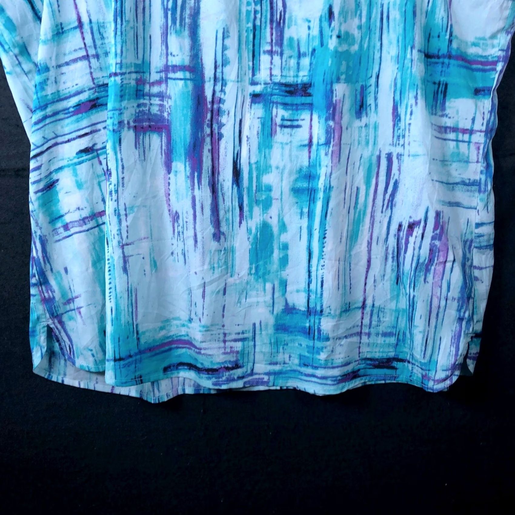 Vintage Chicos Womens Blouse Blue Purple Abstract Scoop Neck Sleeveless Lightweight XS-XL Geometric Casual Workwear Party/Cocktail 3/Regular Mens Women Girls Size XL / US 12-14 / IT 48-50 - 3 Thumbnail