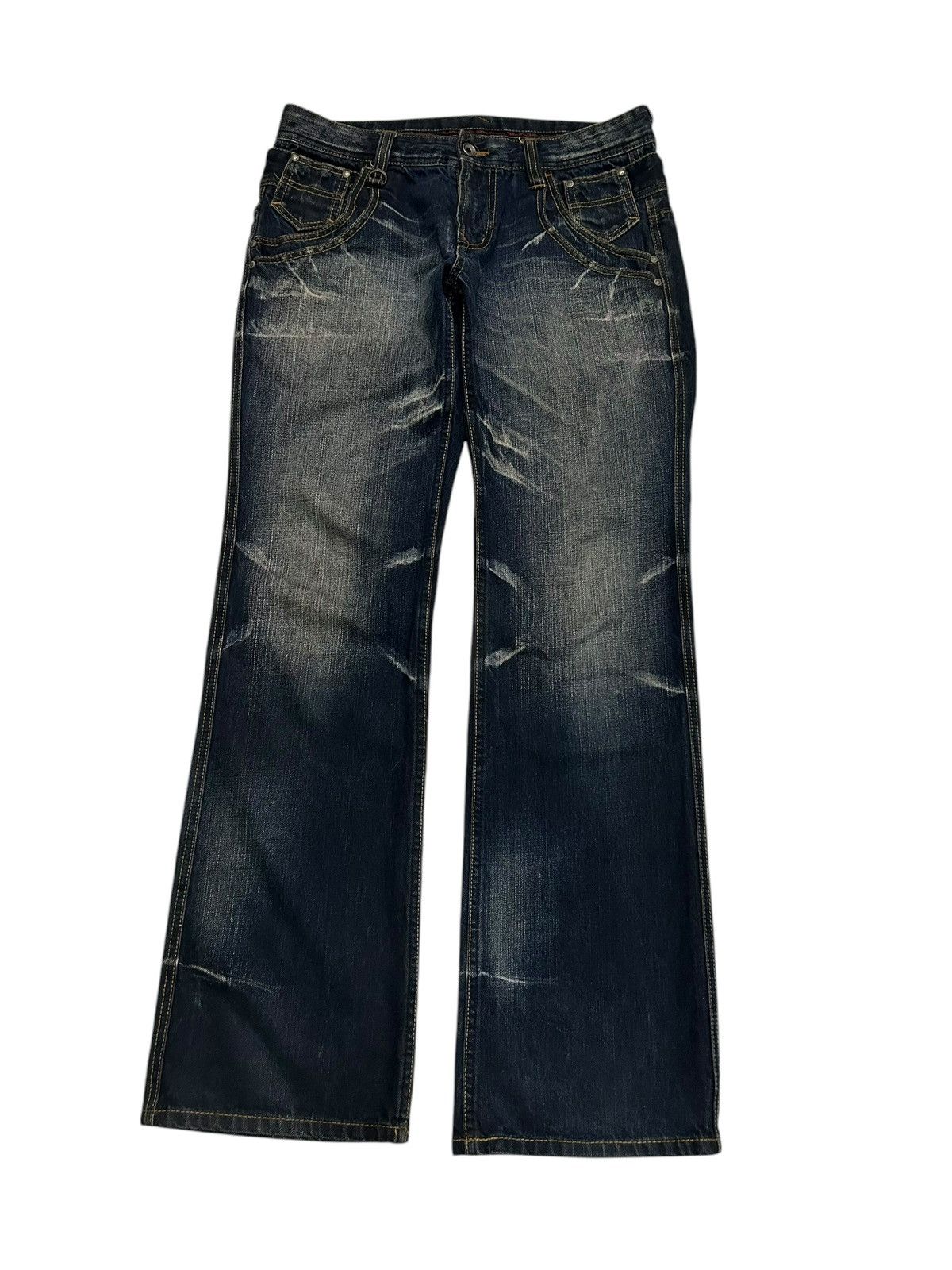 If Six Was Nine × Le Grande Bleu (L.G.B.) × Nicole Club Nicole Club For Men Rare Double Waist Punk Style Denim Jeans Size US 32 / EU 48 - 2 Thumbnail