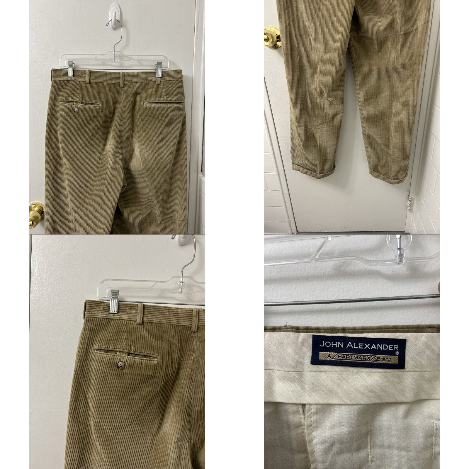 Vintage VINTAGE John Alexander Corduroy Pants Mens 33x30 Brown Pleated Cuffed Trousers Size US 33 - 8 Thumbnail