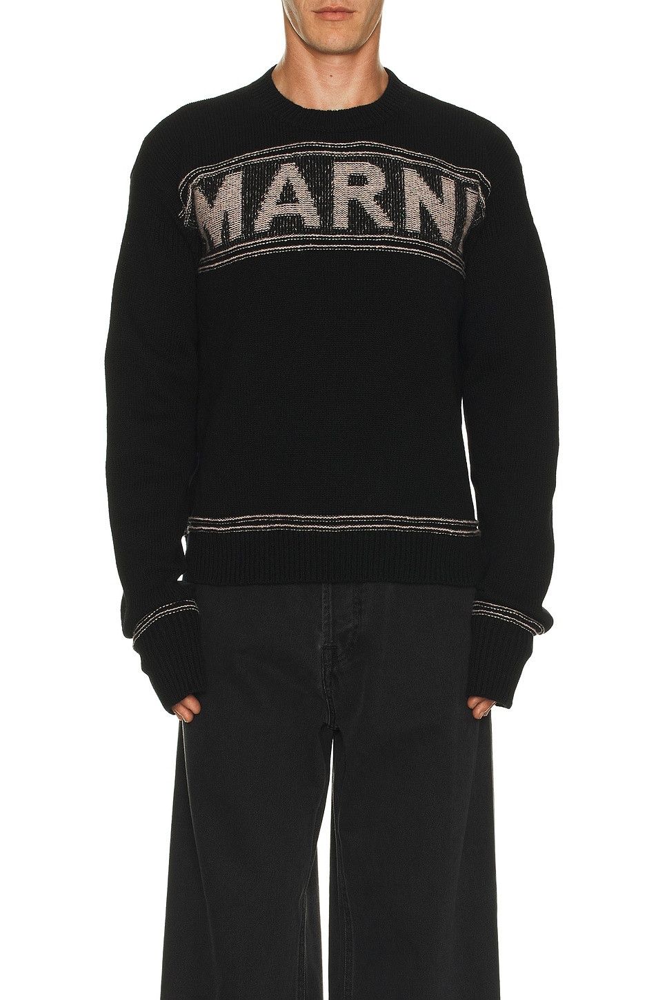 Marni o1w1db11125 Roundneck Sweater in Black Size US L / EU 52-54 / 3 - 4 Thumbnail