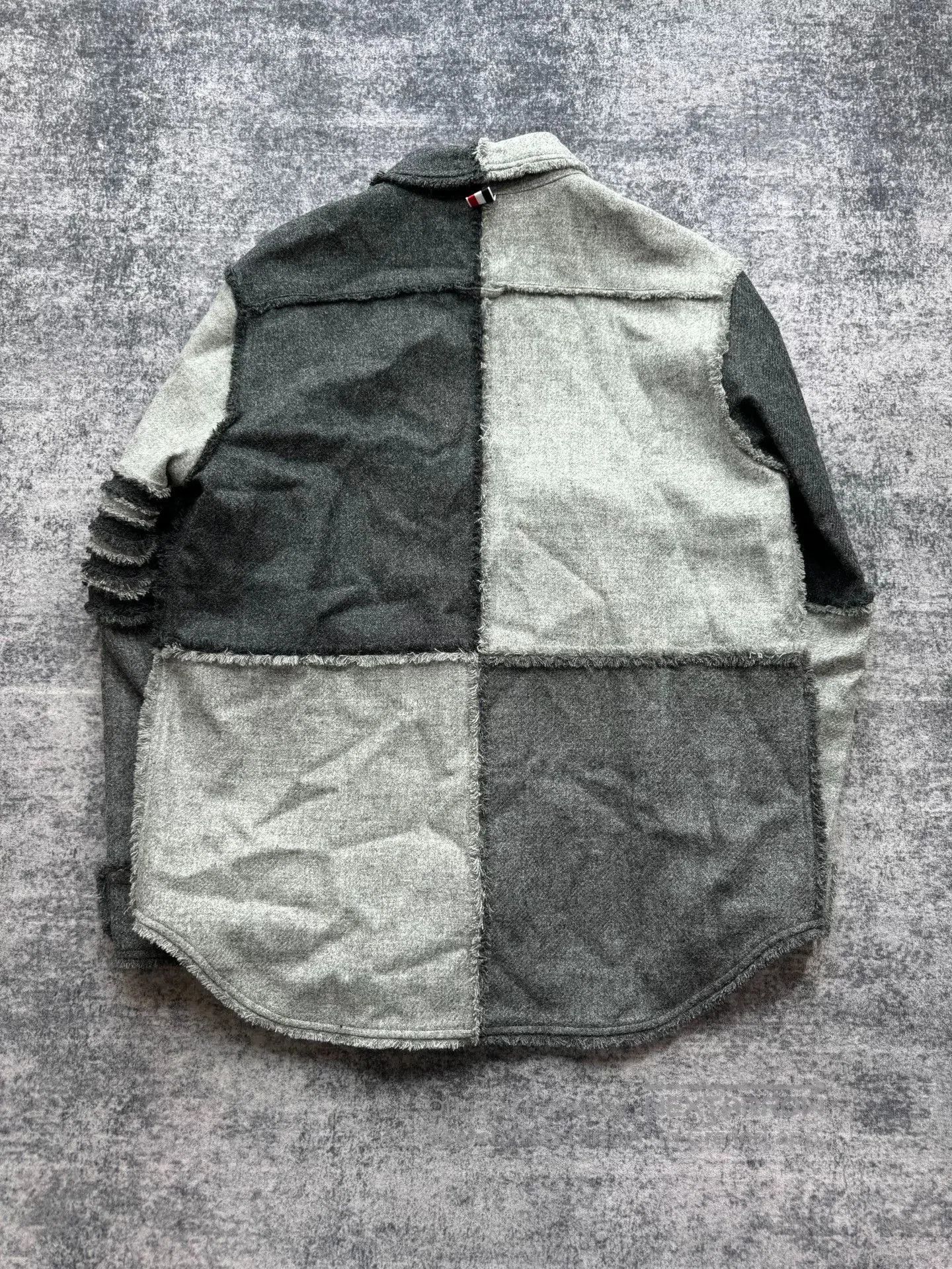 Thom Browne thom browne patchwork fringed wool shirt jacket. Size US M / EU 48-50 / 2 - 2 Thumbnail