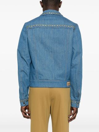 Amiri o1h1sh11225 Crystal Pleated Cadet Jacket in Indigo/Blue Size US M / EU 48-50 / 2 - 4 Thumbnail