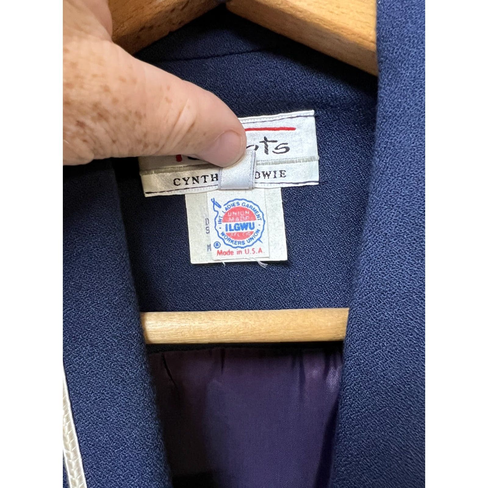 Talbots VINTAGE Talbots Dress SZ 10 Regular Navy Blue Cynthia Howie Womens Long Sleeve Crew Neck Zipper Button Knit Jersey Rayon 90s Classic USA Ballot Size L / US 10 / IT 46 - 5 Thumbnail