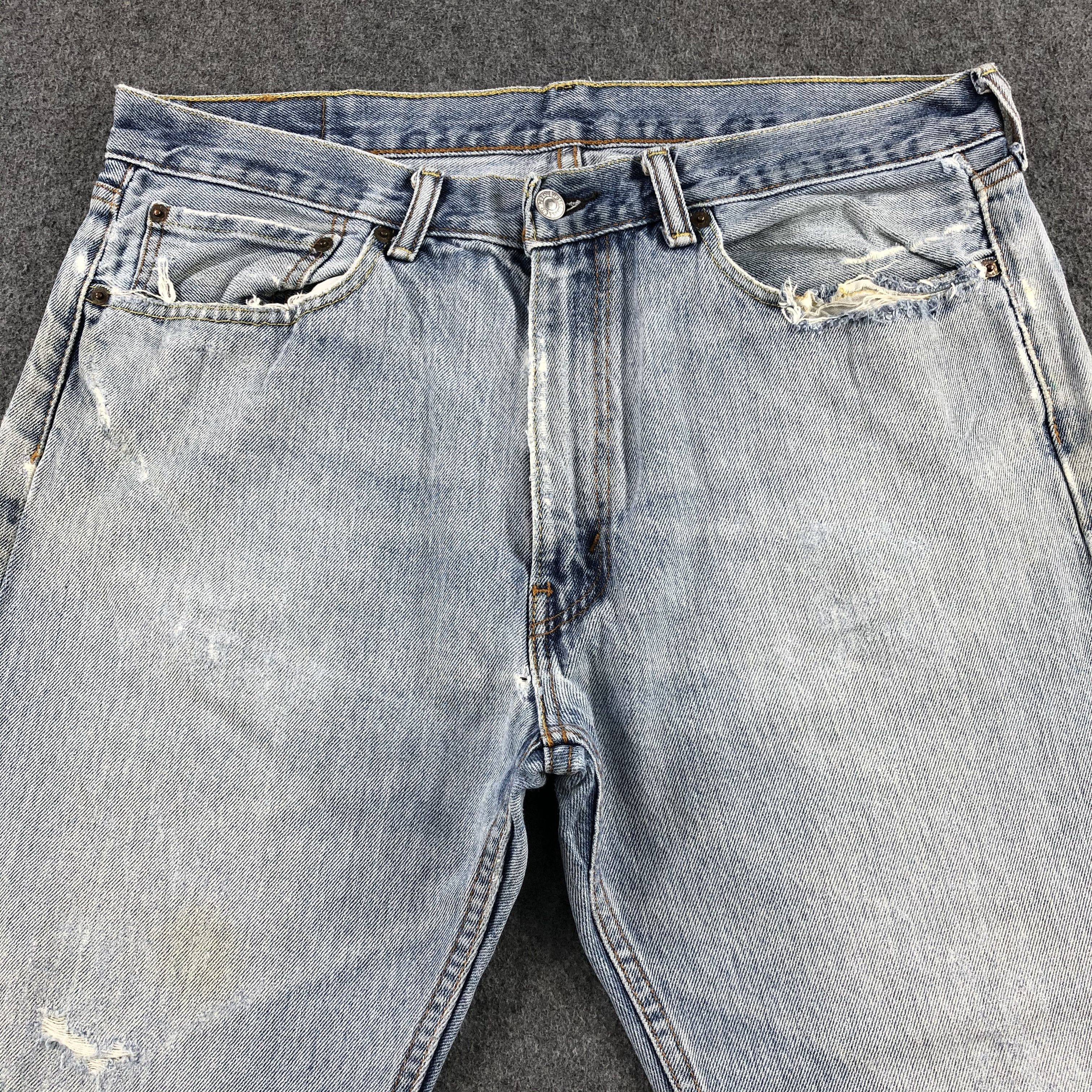 Levi's Vintage Light Wash Levis 505 Jeans-J1510 Size US 37 - 3 Thumbnail