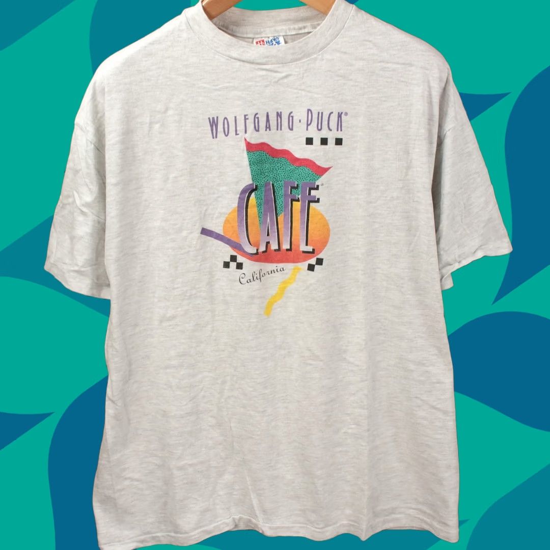 Hanes Wolfgang Puck Cafe t-shirt XL vtg 90s usa made single stitch tech grunge skater Size US XL / EU 56 / 4 - 1 Thumbnail