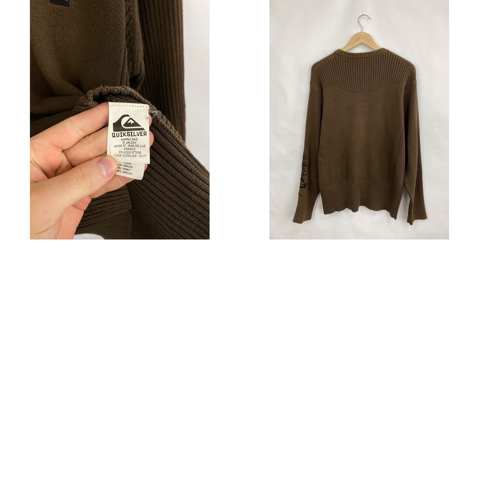 Quiksilver VINTAGE Quiksilver 90s Knit Sweater Hype Rare Men M/L Brown Size US L / EU 52-54 / 3 - 8 Thumbnail