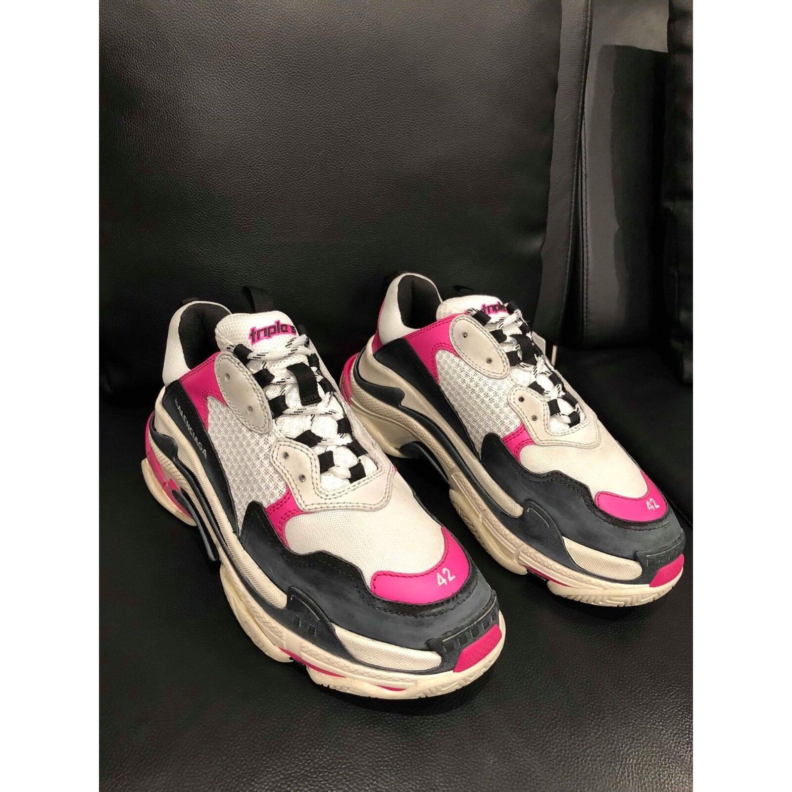 Balenciaga Triple S Sneaker Womens Leather Speed Flat Trainers 42 Size US 12 / IT 42 - 4 Thumbnail