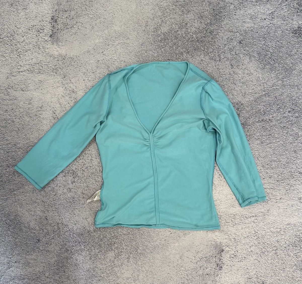 Moncler Moncler Women V Neck Top Turquoise Stretch Long Sleeve L Size L / US 10 / IT 46 - 7 Thumbnail