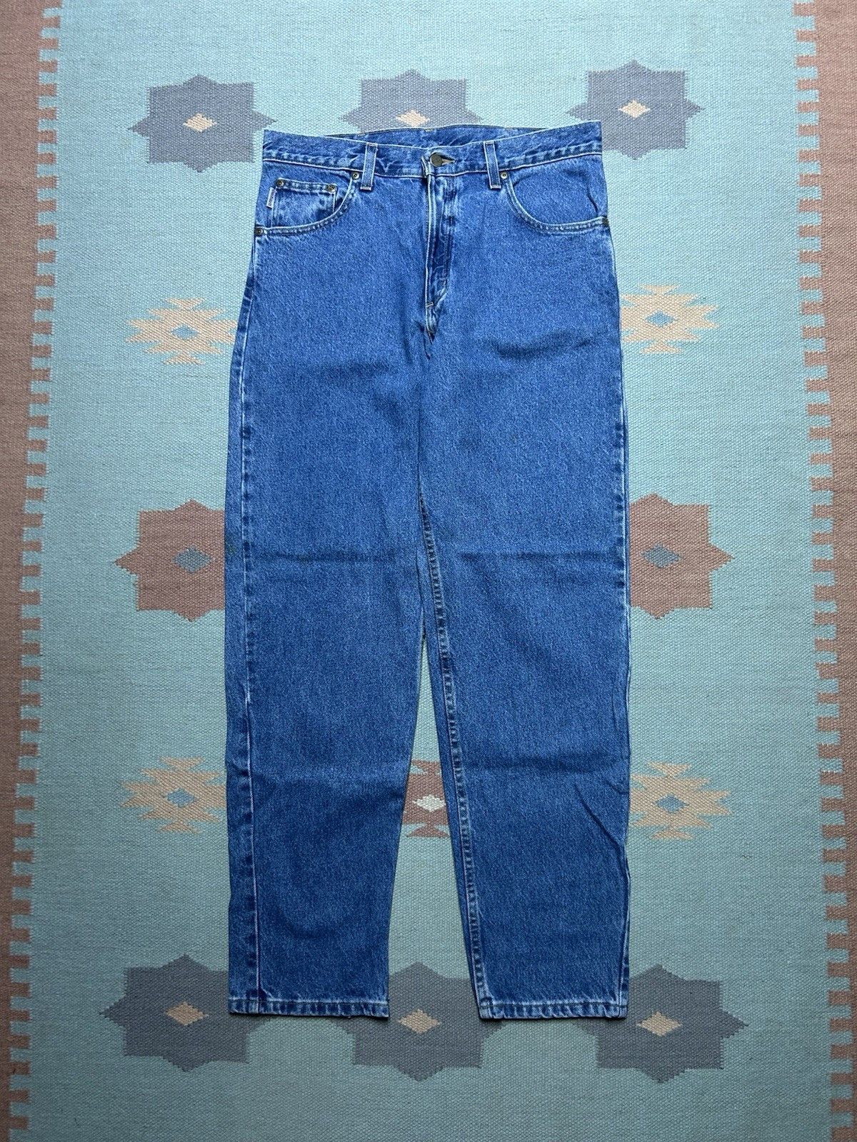 Vintage Vtg Carhartt jeans loose relaxed B17 DST dark skater 33x32 Size US 33 - 1 Thumbnail