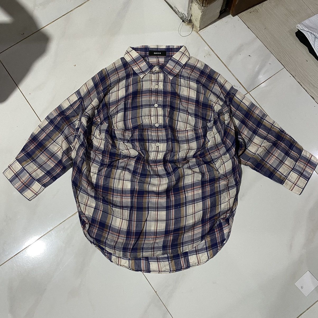 CABANE de ZUCCa × Issey Miyake × Zucca Zucca Plaid Unique Shirt Size US M / EU 48-50 / 2 - 1 Thumbnail