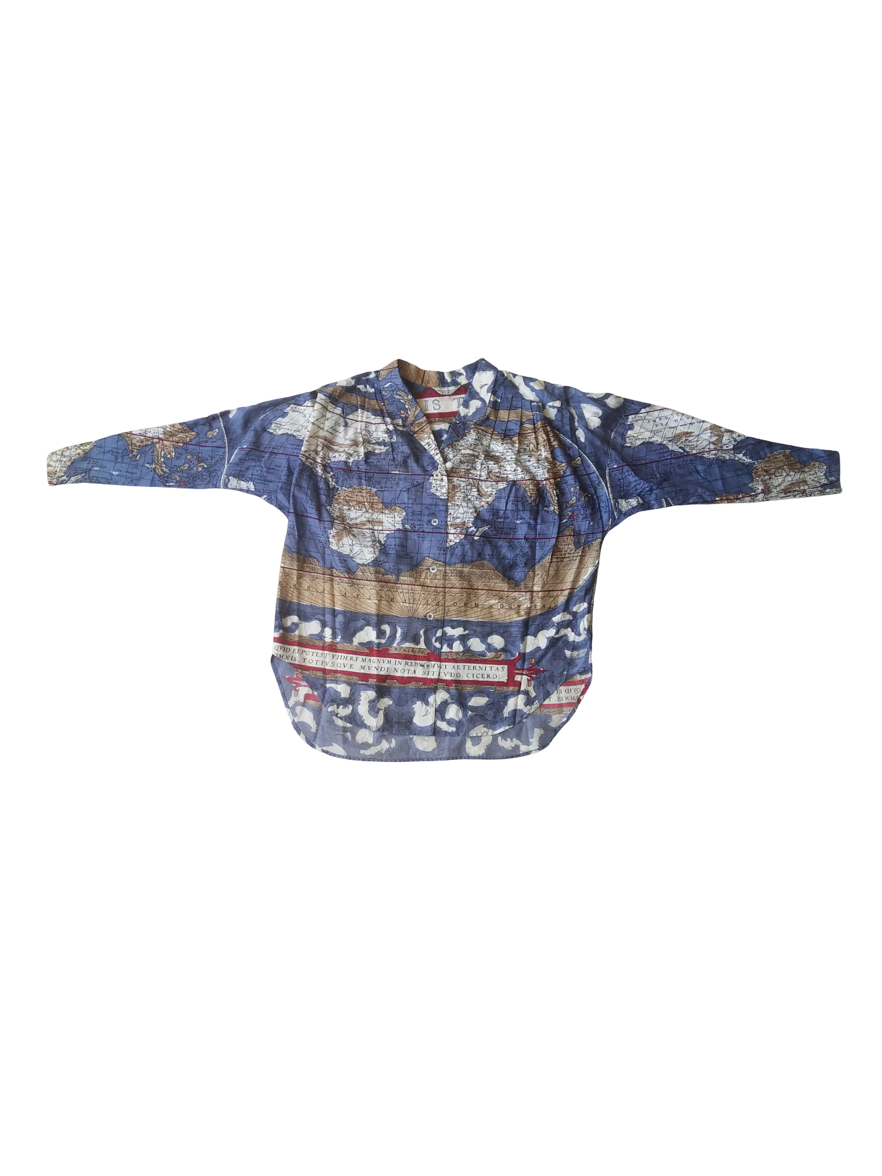 Vintage Vintage Fresa World Map Print Shirt Japan Graphic Size US M / EU 48-50 / 2 - 6 Thumbnail