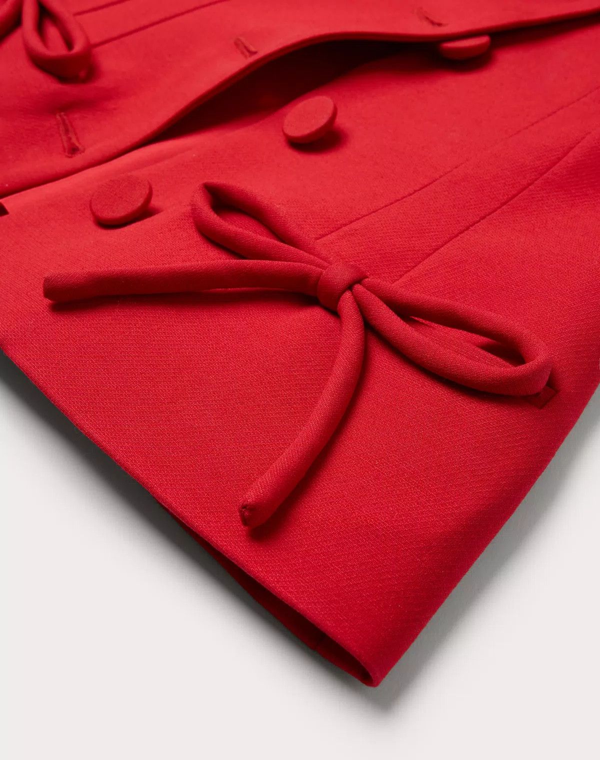 Valentino o1s1wg110625 Crepe Couture Jacket in Red Size S / US 4 / IT 40 - 7 Thumbnail