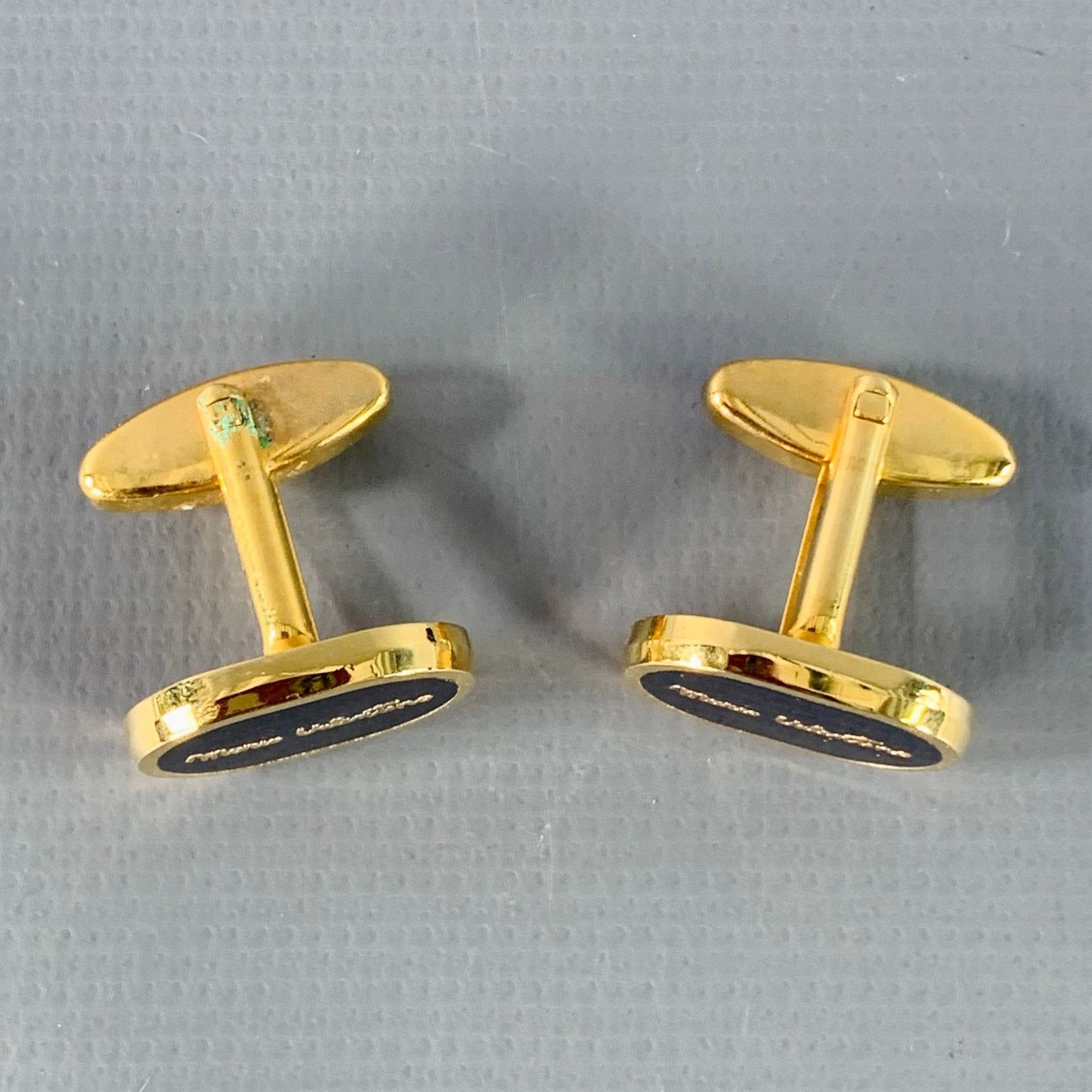 Mario Valentino Vintage Purple Gold Tone Signature Metal Cuff Links Size ONE SIZE - 2 Thumbnail
