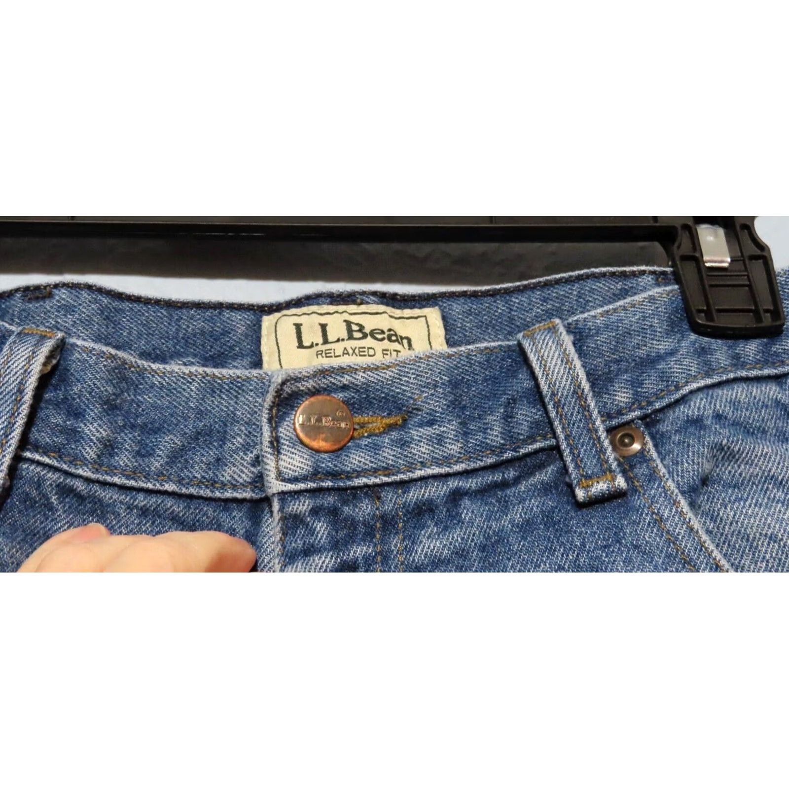 Vintage VINTAGE L.L. Bean Jeans Men 34x29 Blue Denim Pant Relaxed Fit 5-Pocket Logo USA Comfort Breathable Lined Straight Vintage USA Mens Jeans Size US 34 / EU 50 - 5 Thumbnail