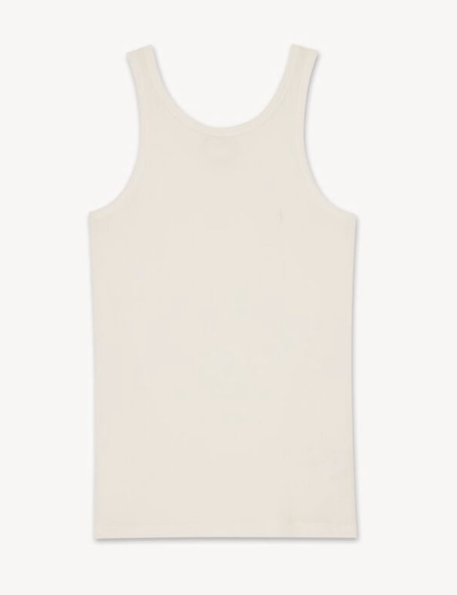 Saint Laurent Paris o1bcso1str1124 Tank Top in White Size US M / EU 48-50 / 2 - 1 Thumbnail