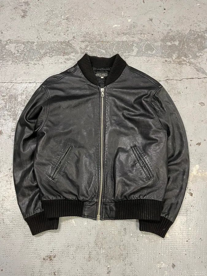Vintage 2000s Artisanal Black Vintage Leather Bomber Size US S / EU 44-46 / 1 - 1 Thumbnail