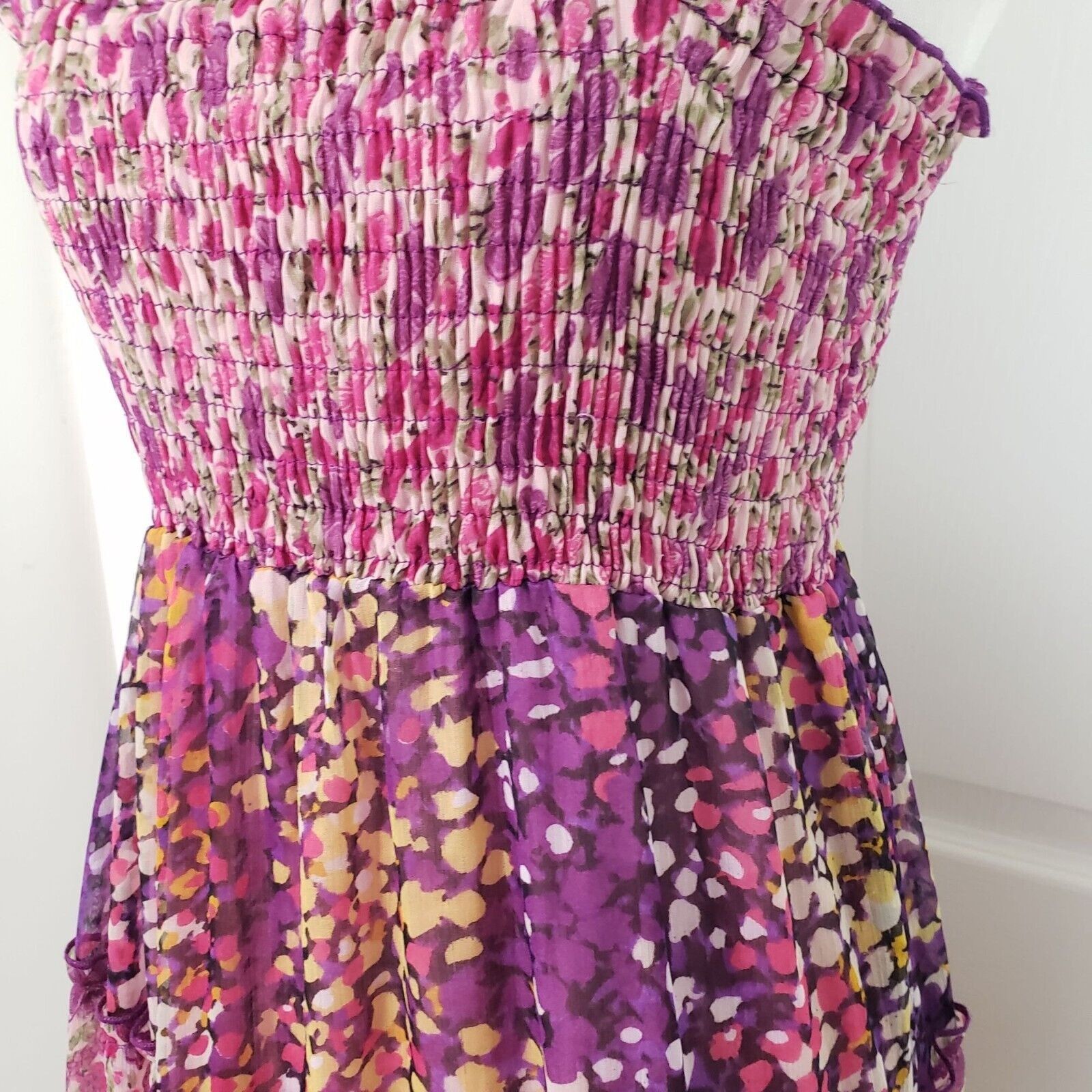 Designer Chaudry Floral Maxi Dress Womens Size Medium Tiered Boho Size M / US 6-8 / IT 42-44 - 3 Thumbnail