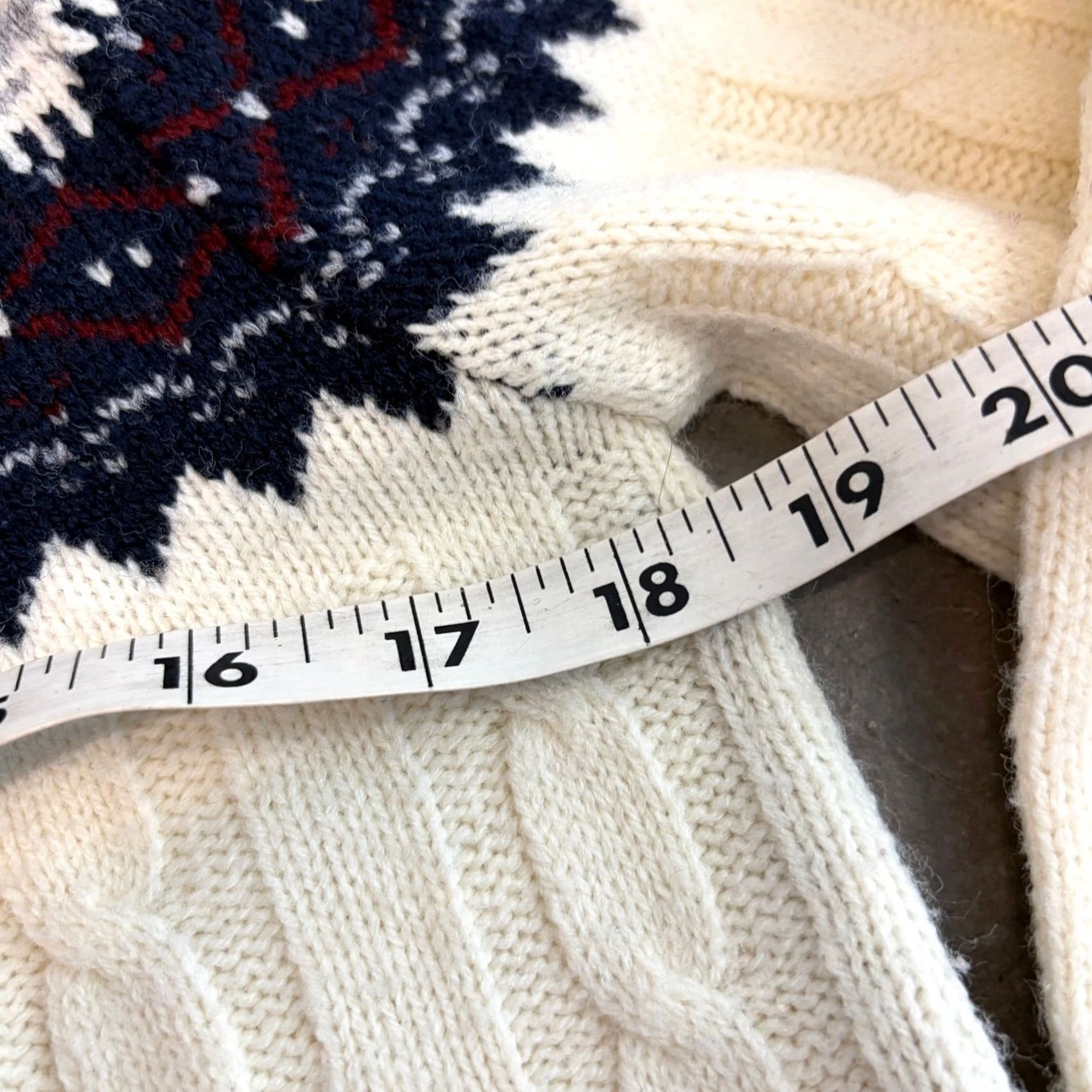 Vintage VINTAGE Y2K Cream Blue Nordic Weave Knit Longsleeve Pullover Sweater Men’s M Size US M / EU 48-50 / 2 - 4 Thumbnail