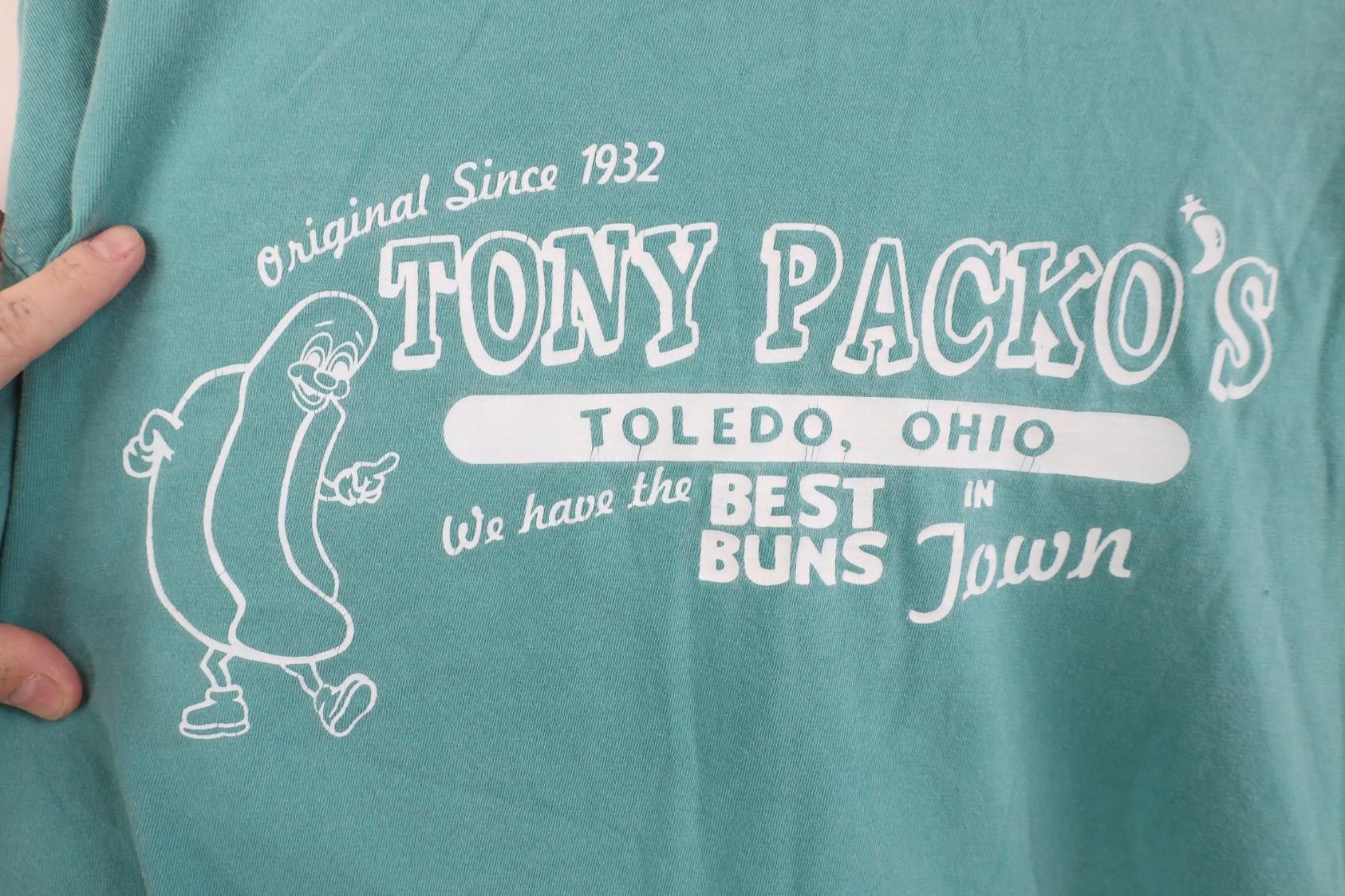 Vintage Vintage 90s Y2K Tony Packos Restaurant Hot Dogs T-Shirt Size US L / EU 52-54 / 3 - 8 Thumbnail