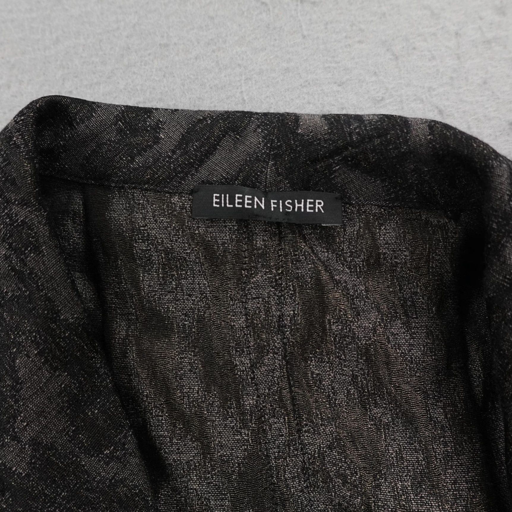 Eileen Fisher VINTAGE Eileen Fisher Jacket Womens One Size Gray Animal Print Open Front Long Coat Size L / US 10 / IT 46 - 7 Thumbnail