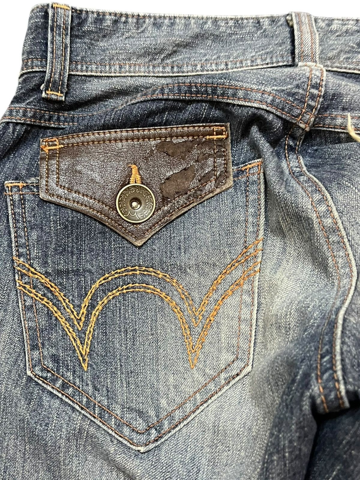 Edwin Vintage Edwin 503 Bluetrip Rainbow Model Whiskering Denim Size US 29 - 7 Thumbnail